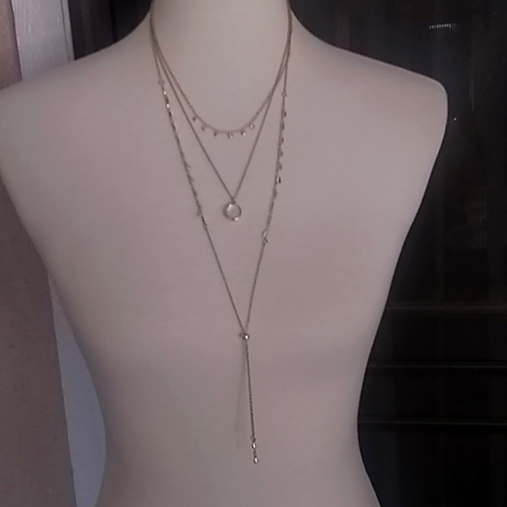 Triple Layered Lariat Necklace
